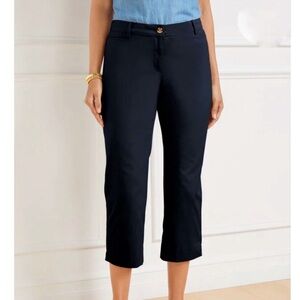 Talbots Navy Cropped Pants Blue Skimmers Sz 10P Resortwear